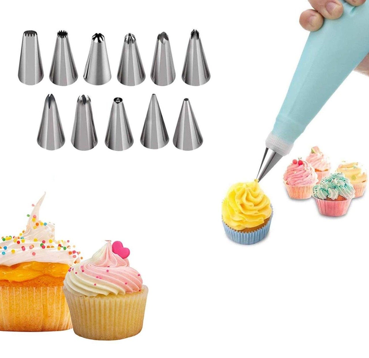 0836 12 Piece Cake Decorating Set of Measuring Cup Oil Basting Brush - SkyShopy 0836 12 Piece Cake Decorating Set of Measuring Cup Oil Basting Brush - SkyShopy